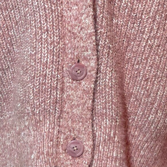 Abercrombie and Fitch Ribbed Cropped Pink V-neck Sweater Cardigan Size S - Picture 2 of 5